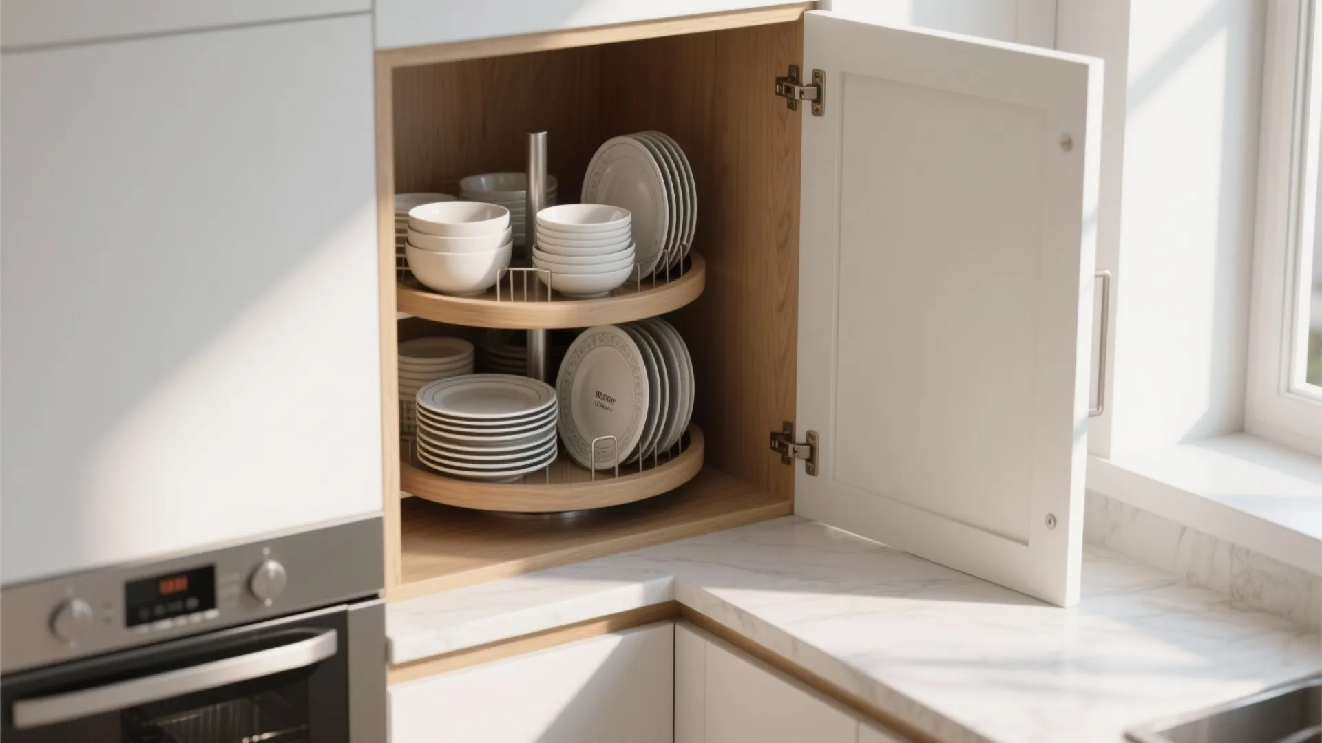 3. Corner Carousel Shelves