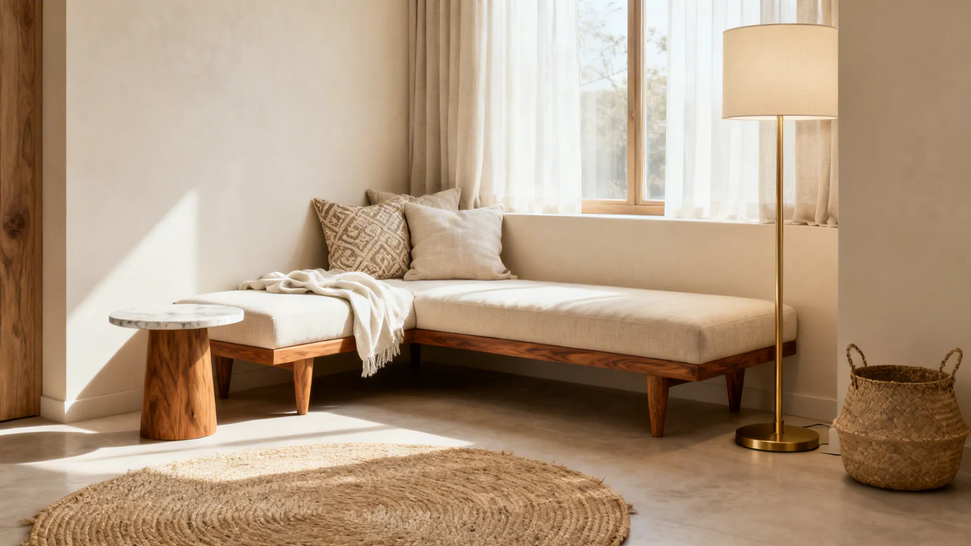 5. Corner chaise with shallow depth