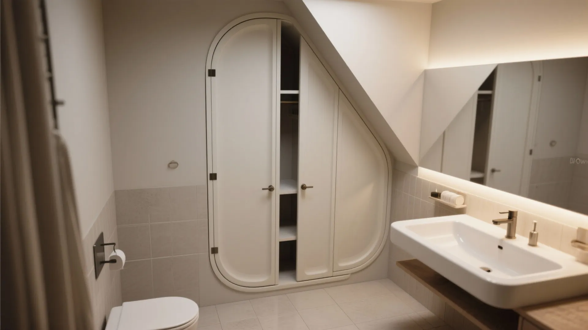 4. Corner Closet with Curved Doors