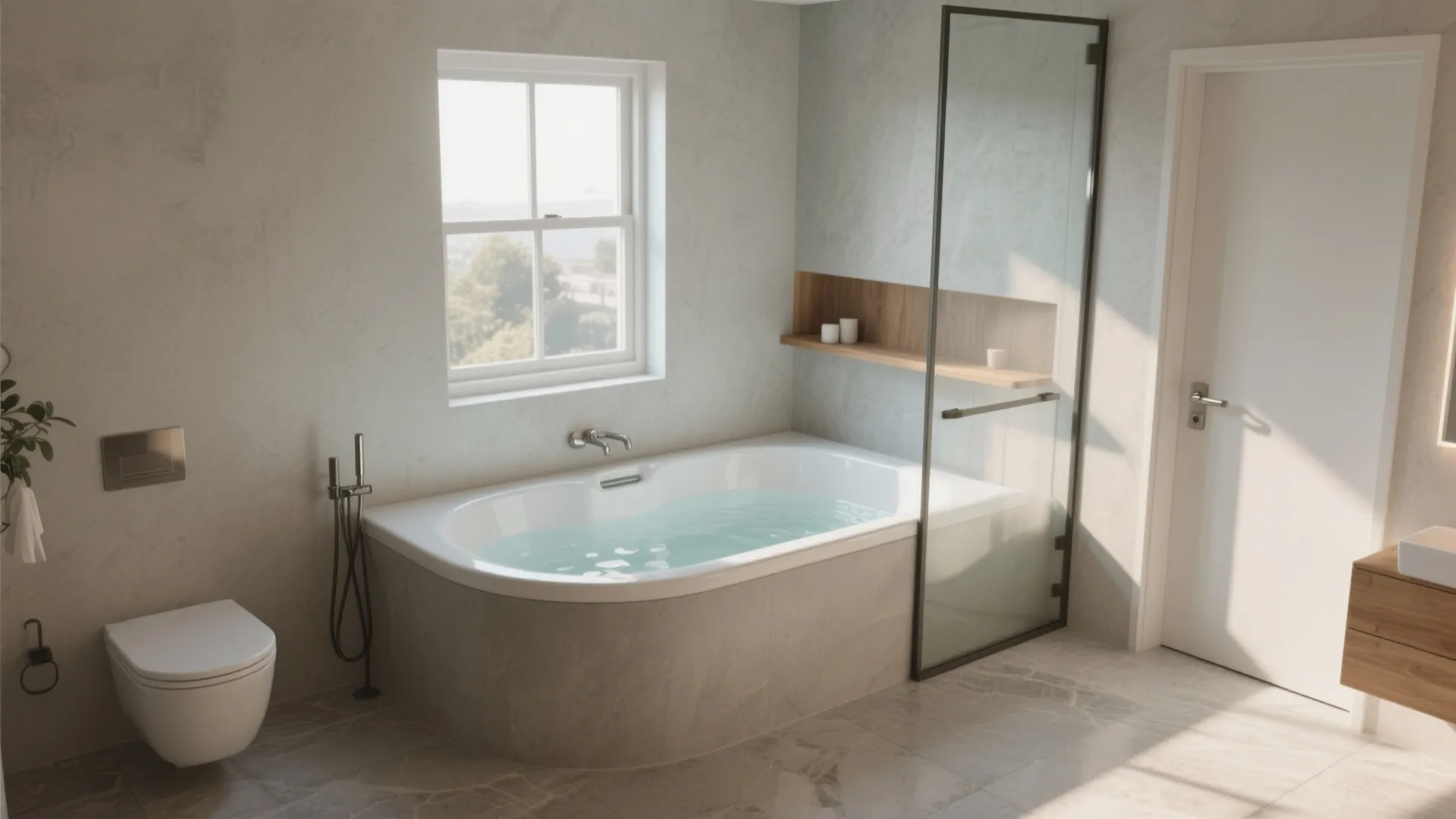 1) Corner Jacuzzi With Curved Apron