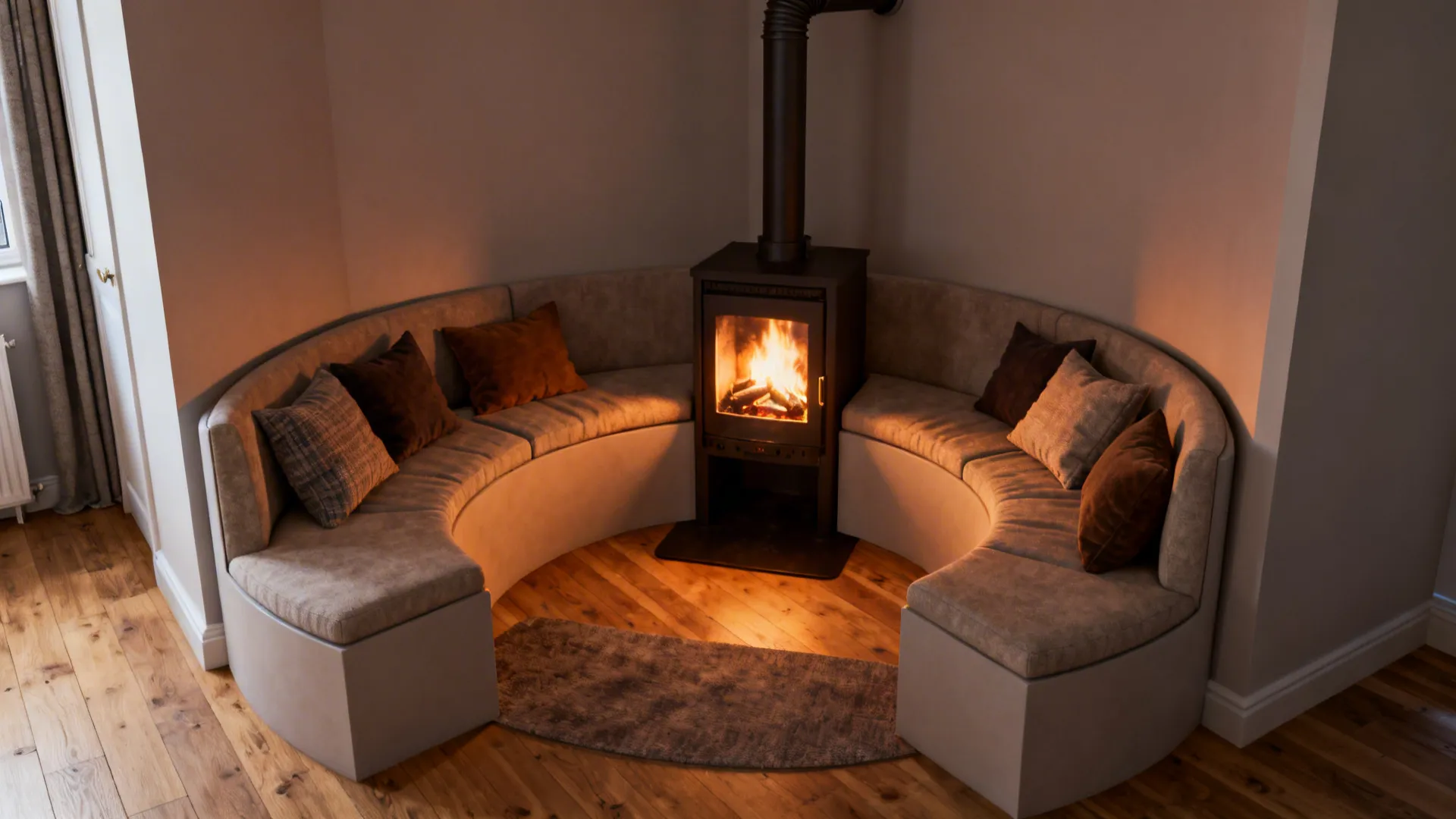 3. Corner Installation with Curved Seating