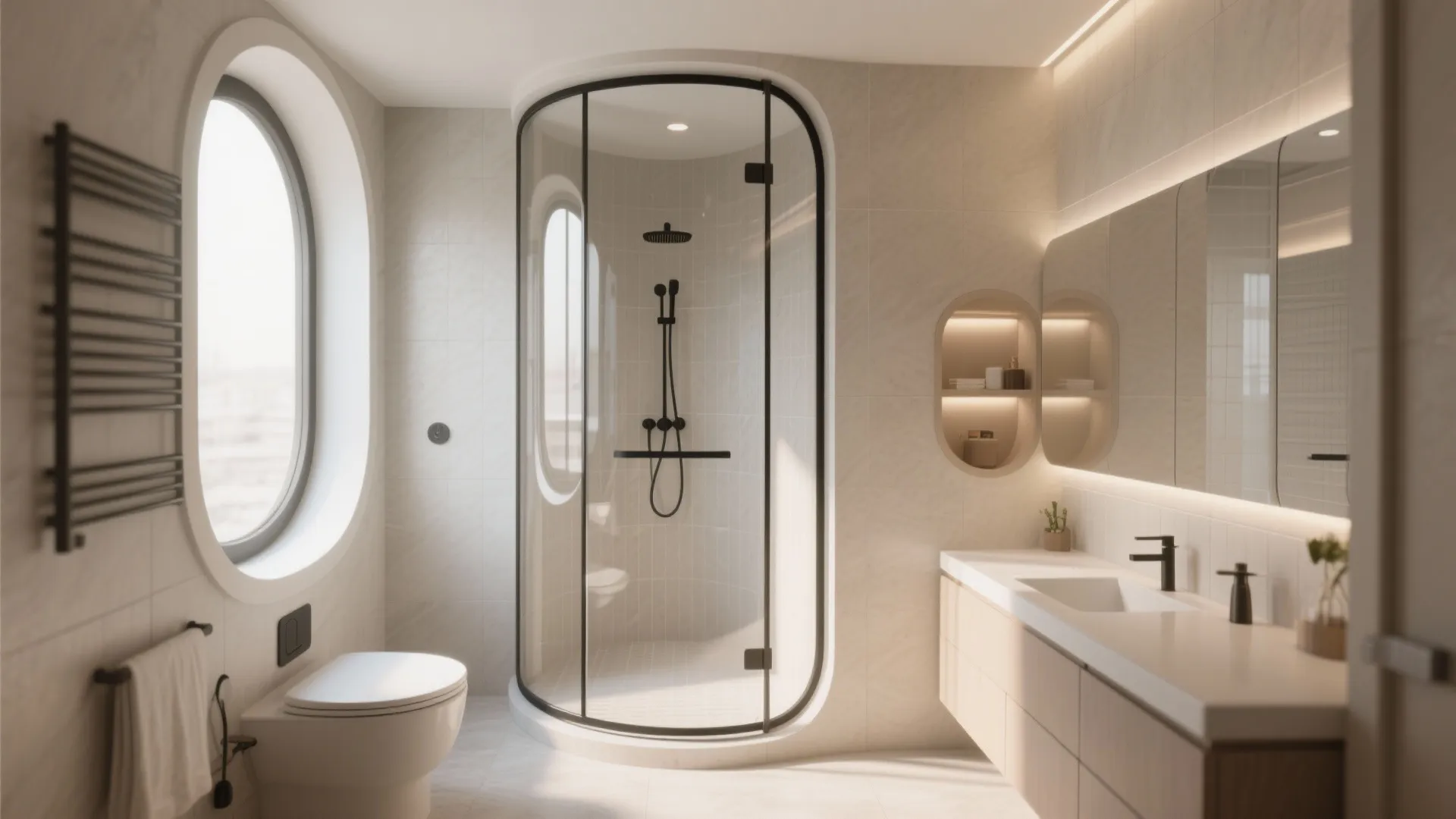 3. Corner Curved Shower