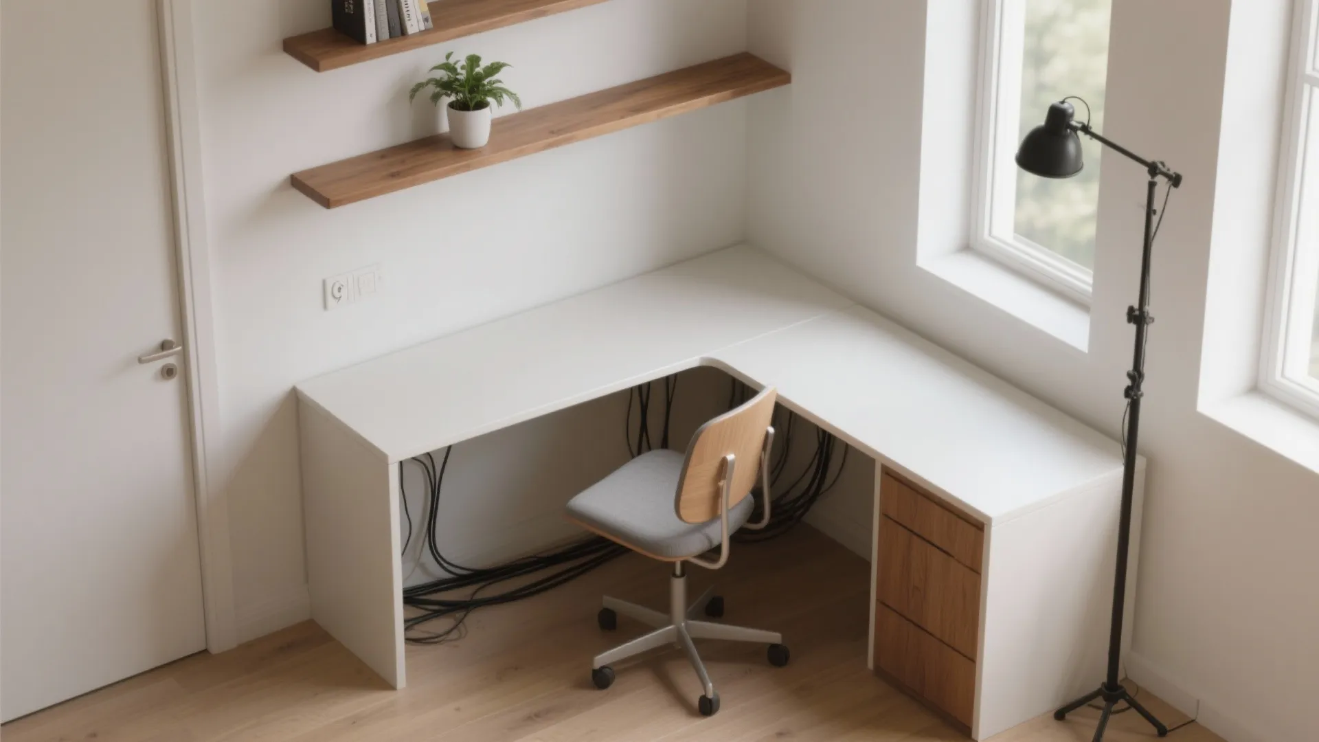 2. Compact corner desks