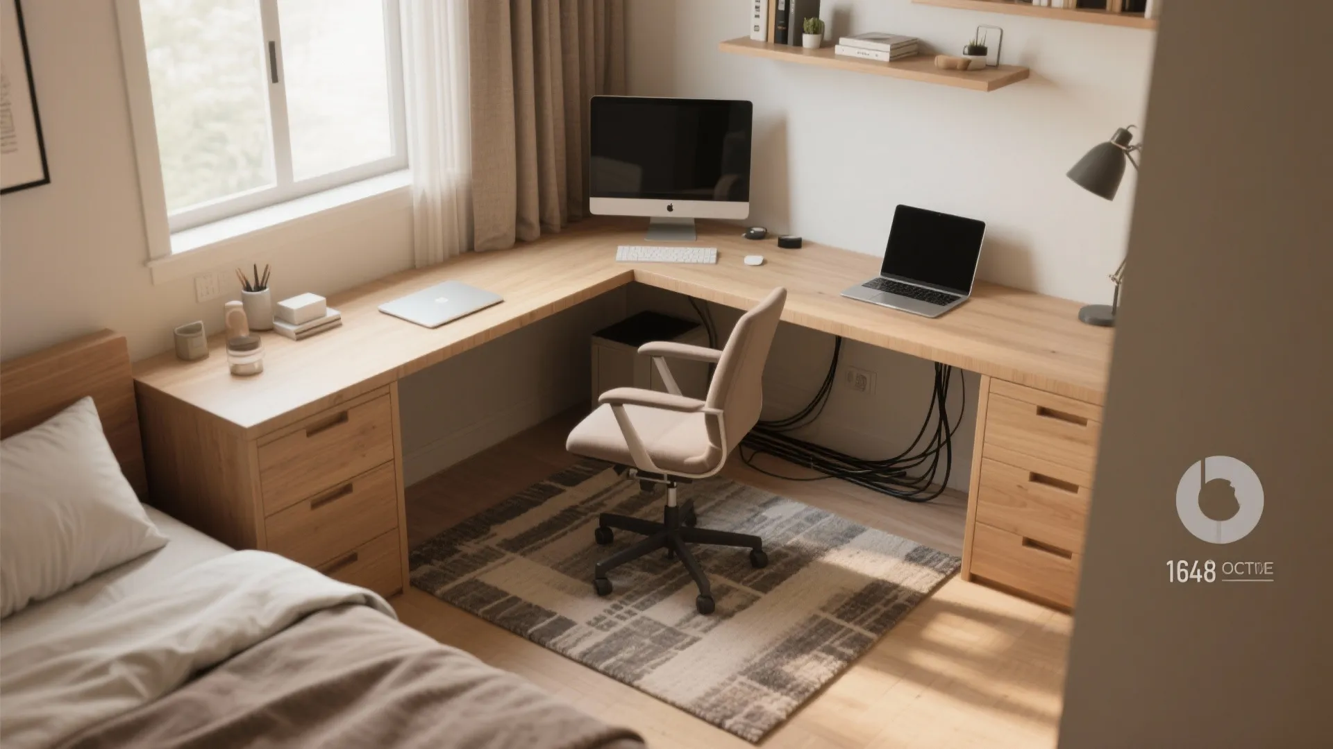 4. Corner L-shape or angled desk