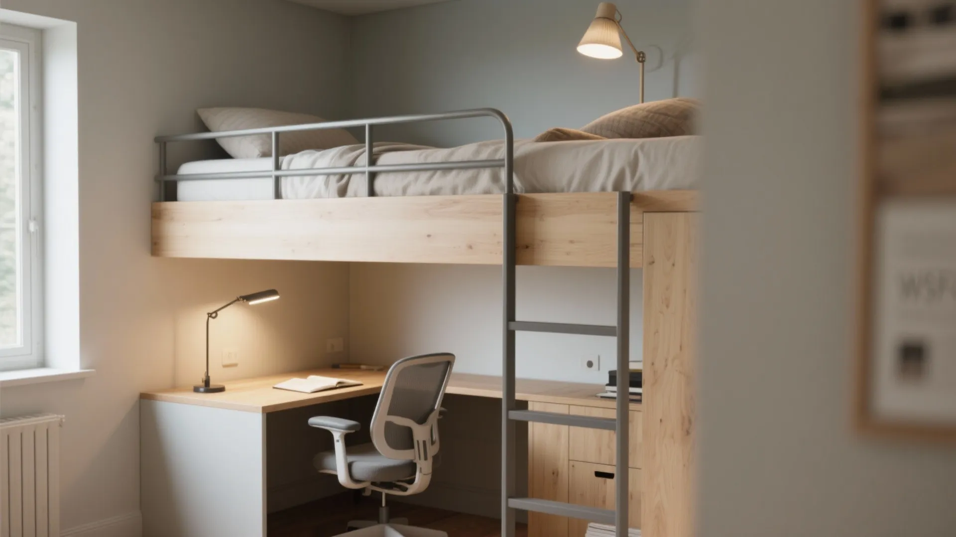4. Corner bunks with built-in desks