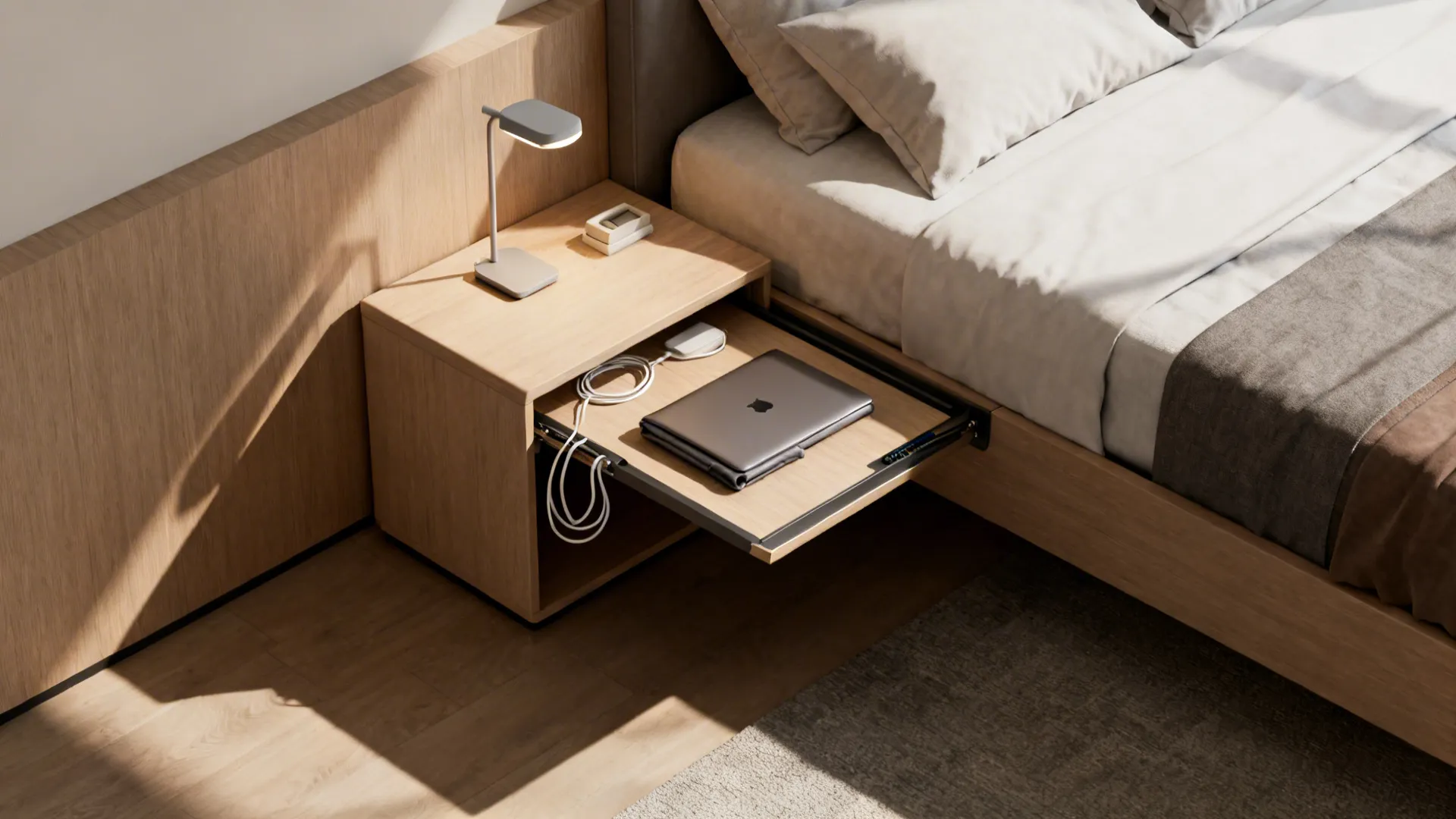 3. Corner Desk That Doubles as Nightstand