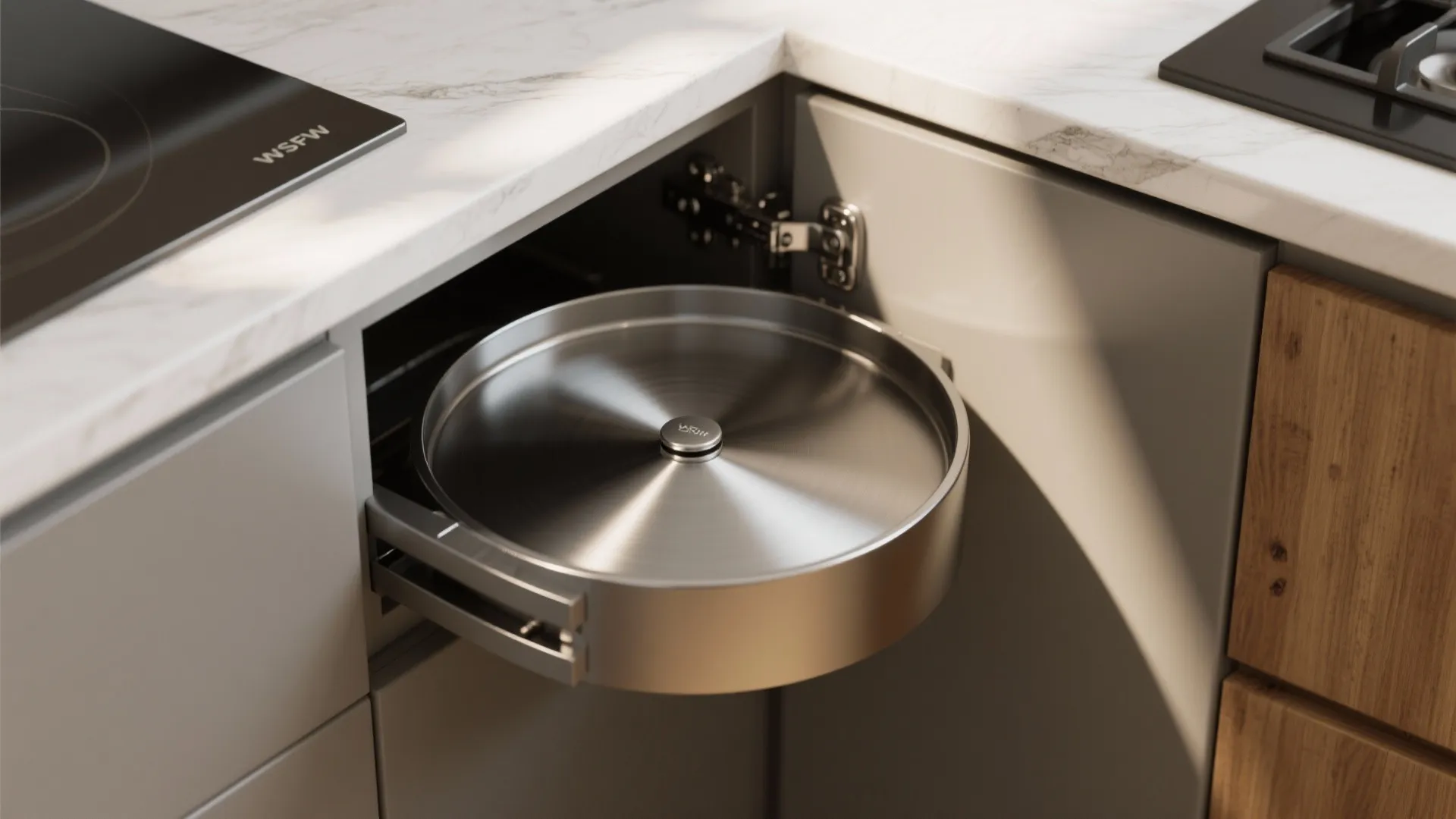 L-shaped compact kitchen layout