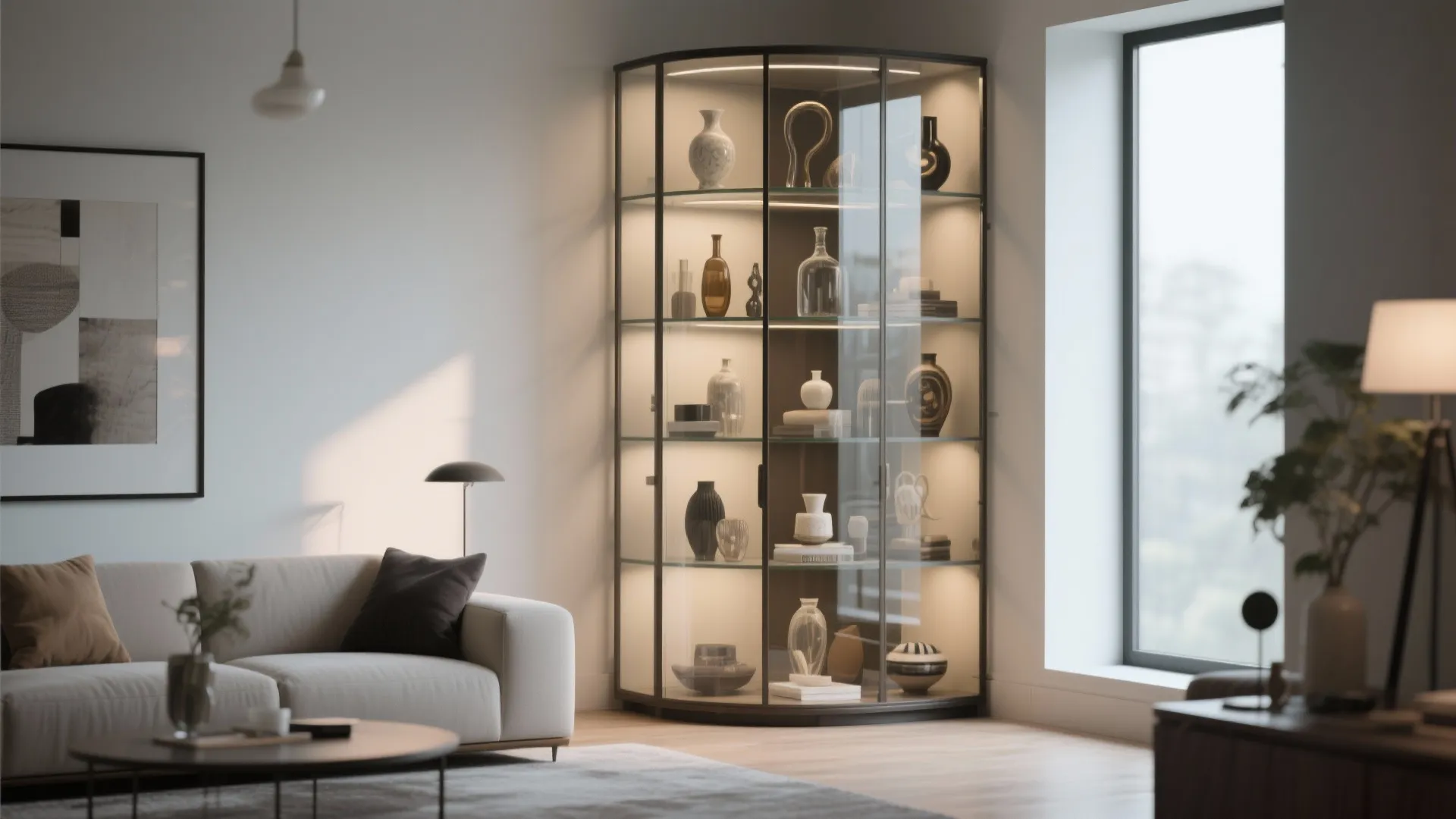 10. Corner Display Cabinet