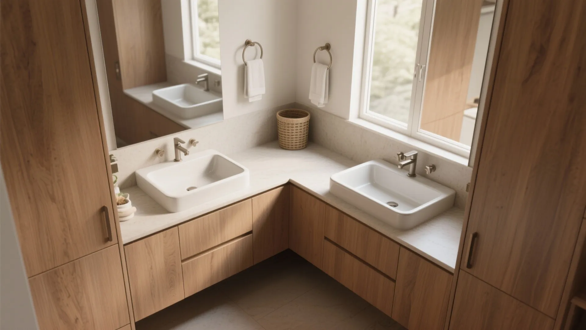 4. Corner Double-Sink Layout