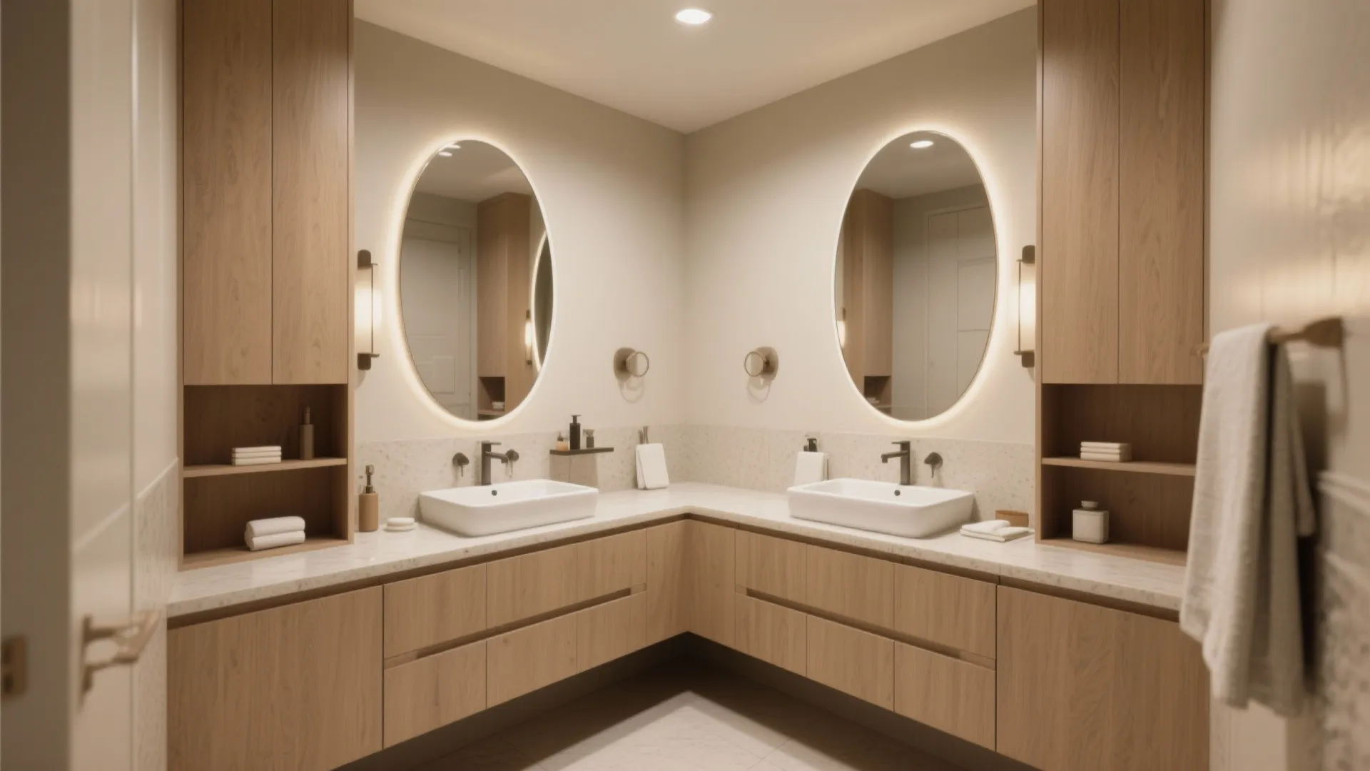 6. Double Vanity in a Corner Setup