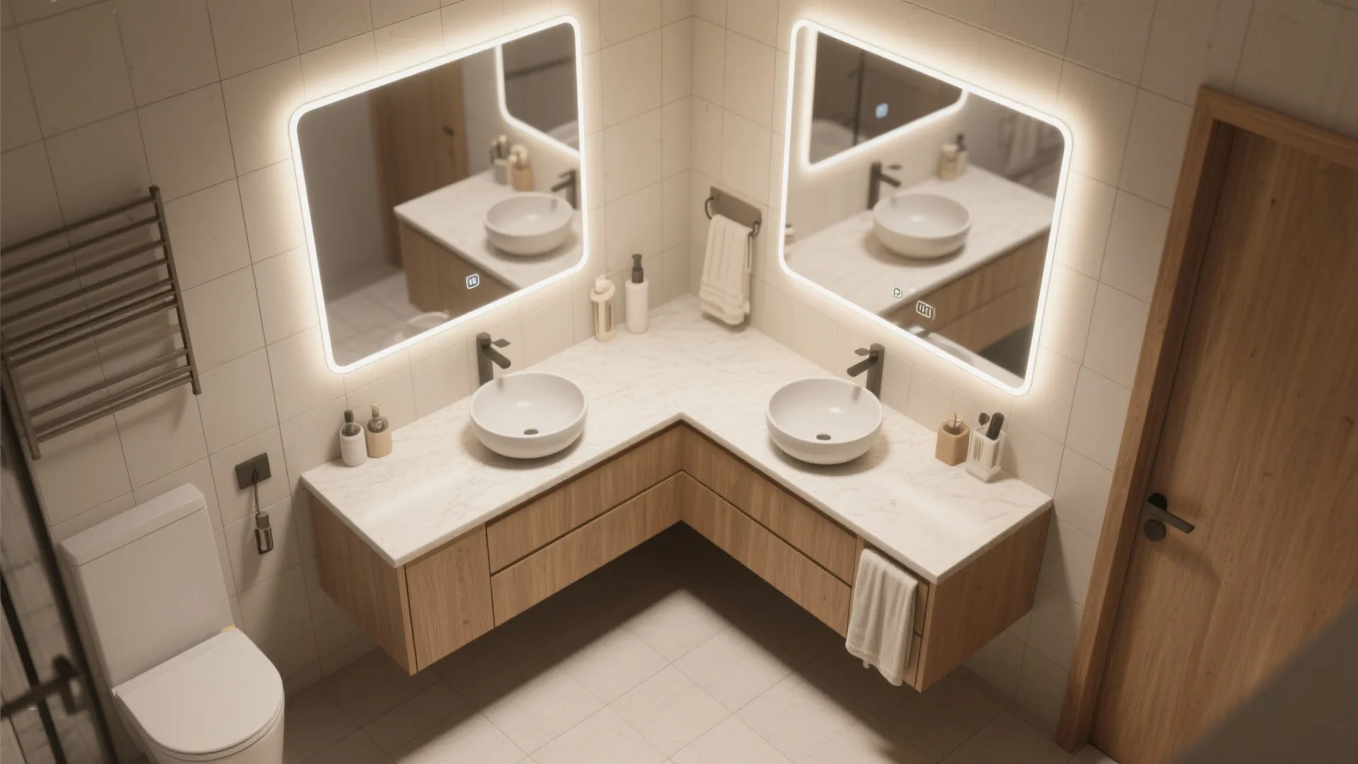 3. Corner Double Vanity
