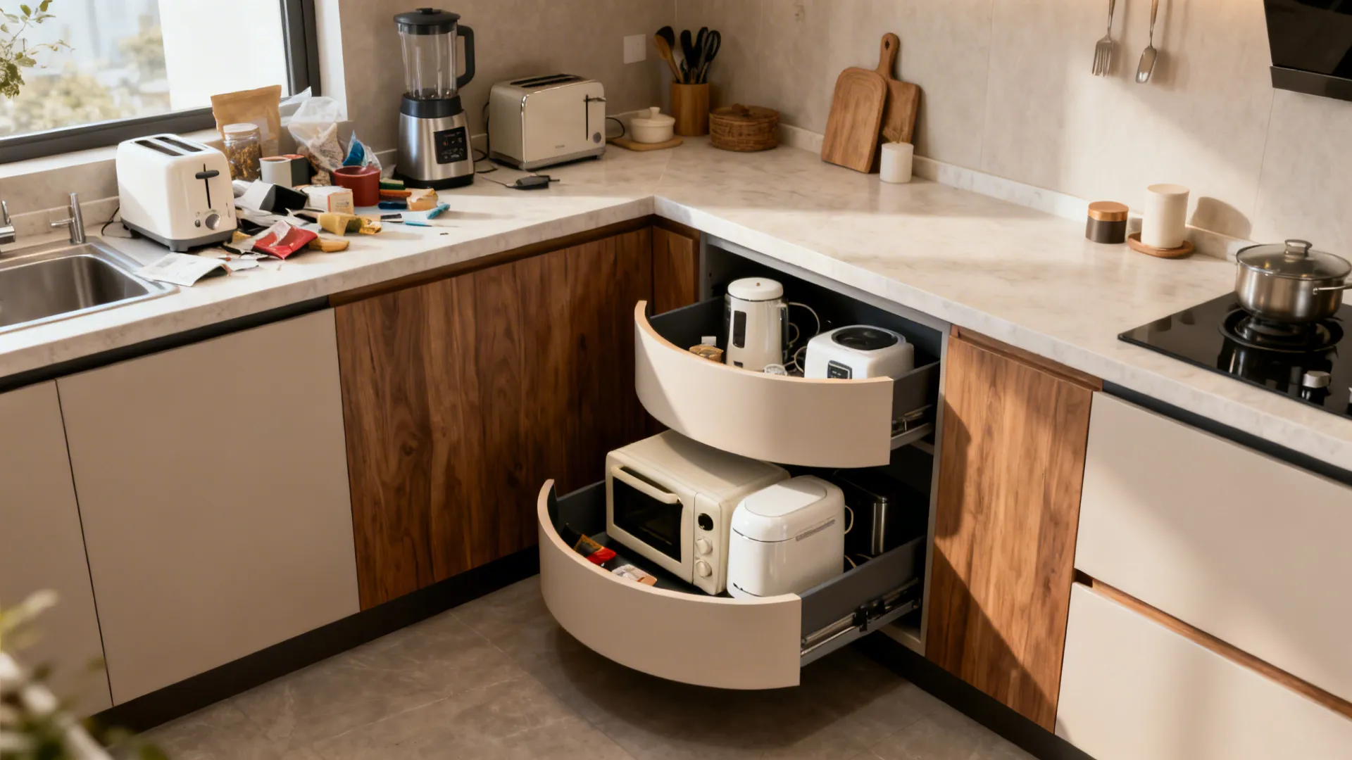 Custom Drawer Systems and Appliance Garages