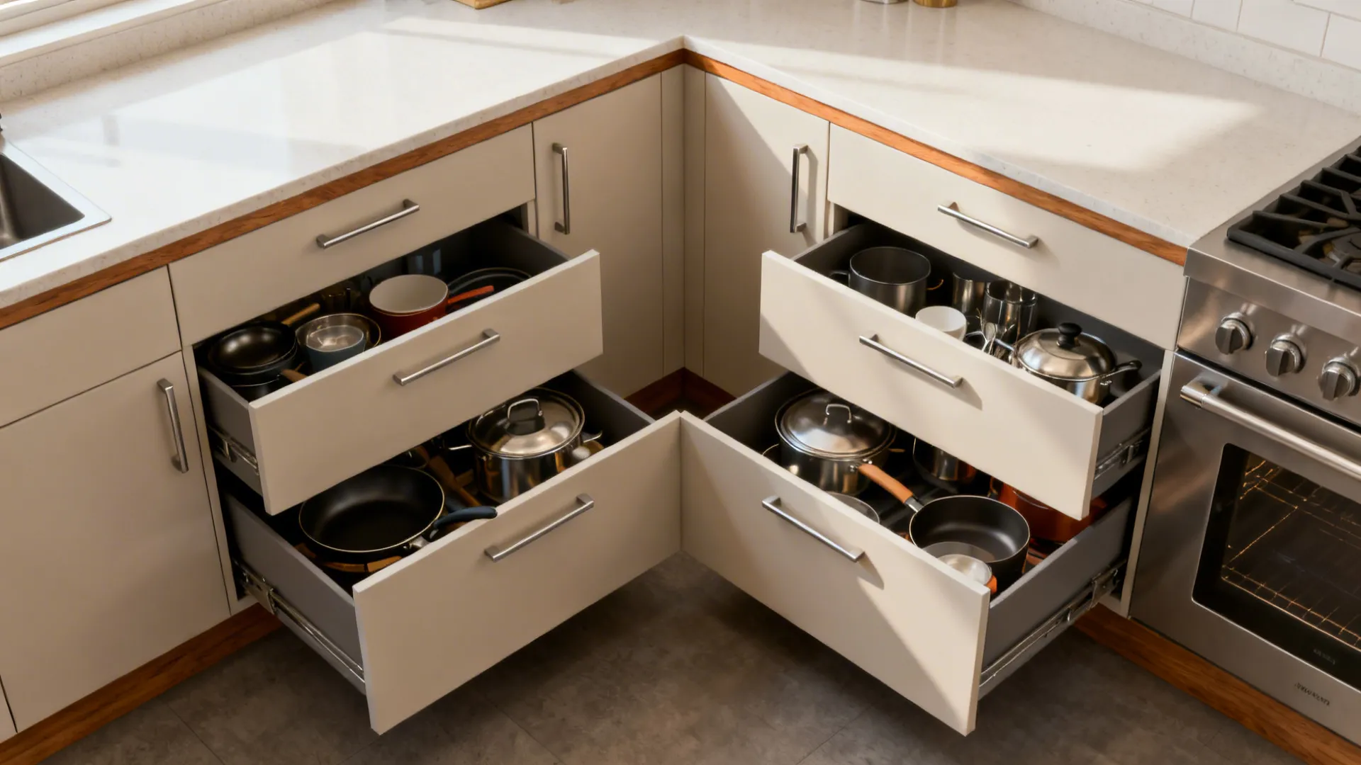 3) Corner Smarts: LeMans Trays or 90° Drawers (Skip the Black Hole)