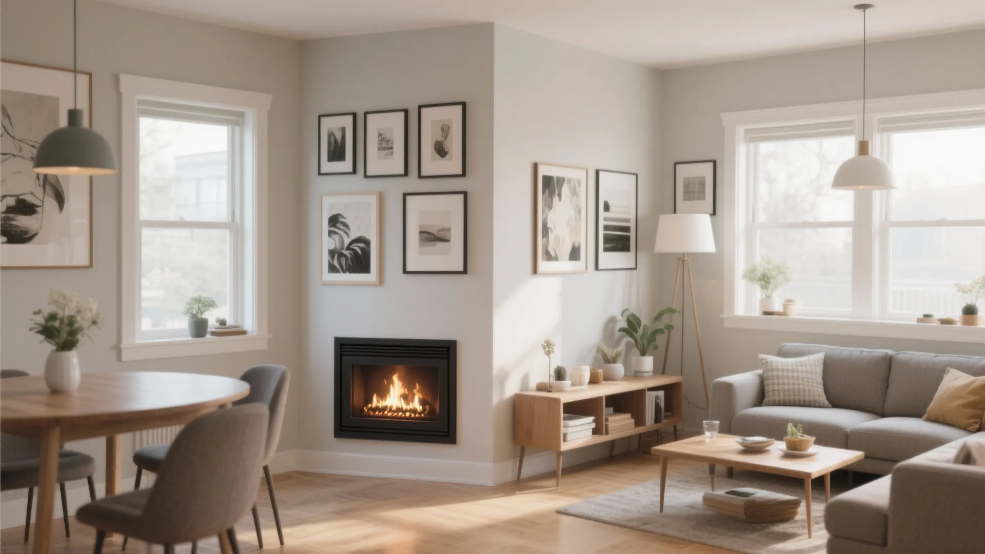 Corner Fireplace Arrangement