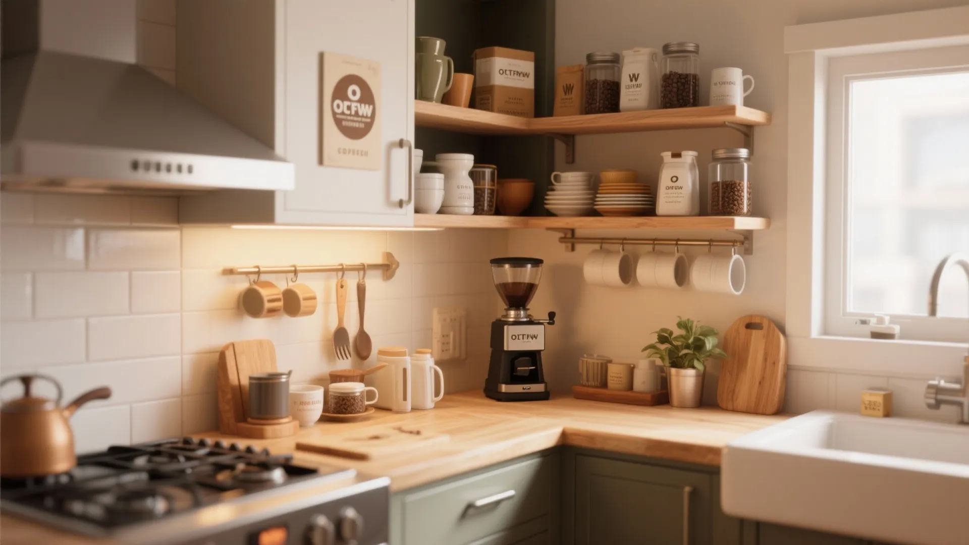 10. Compact Corner Espresso Bar