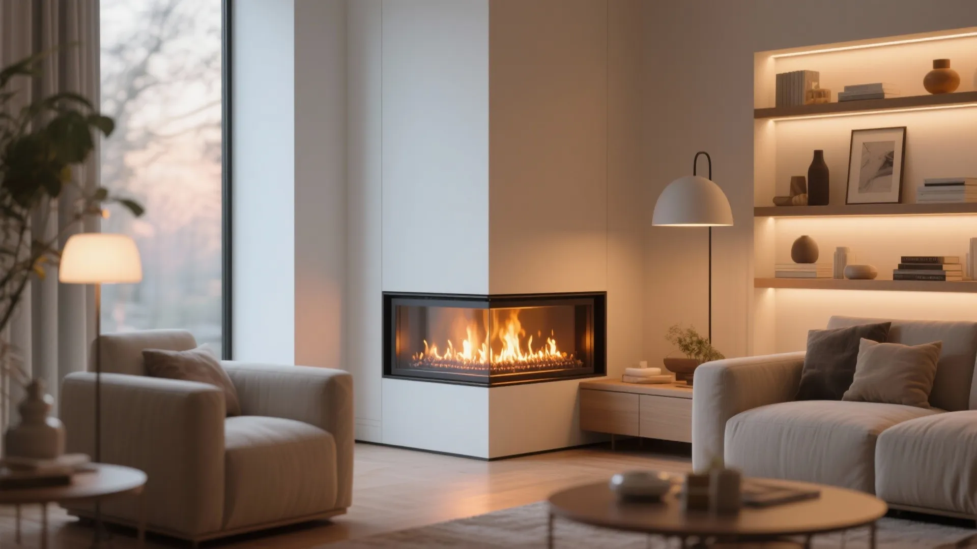 6. Corner Fireplace Accent