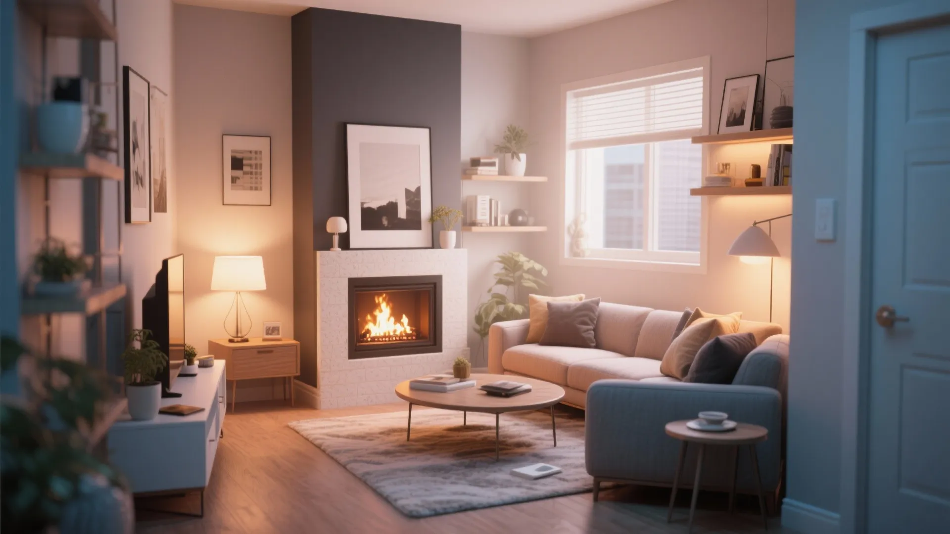 10. Corner Fireplace to Maximize Space
