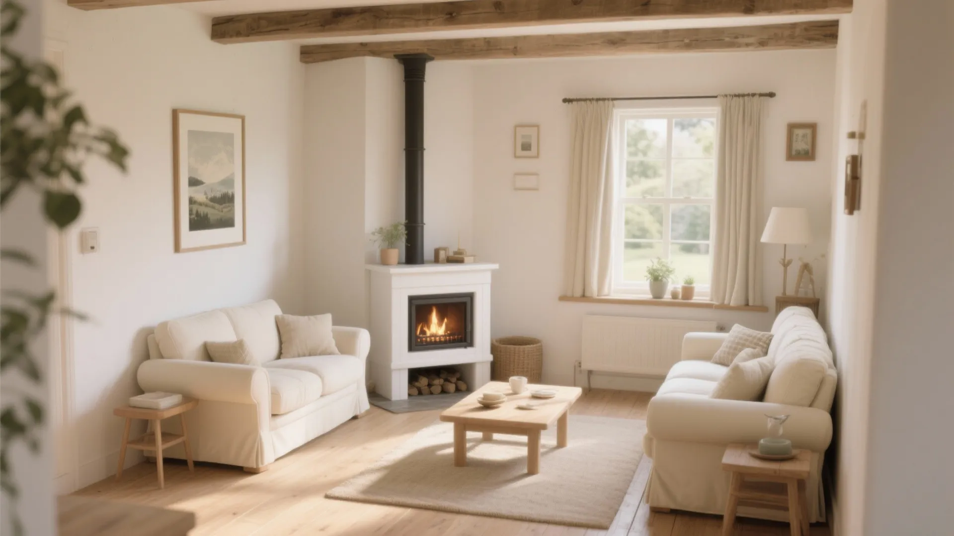 4. Corner fireplace to free up wall space