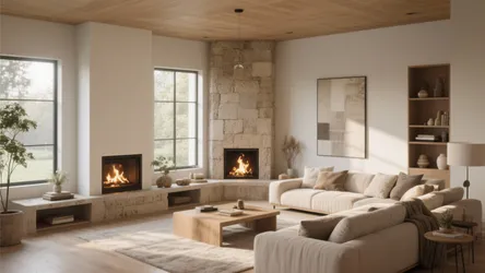 10 Design Ideas for a Living Room with Corner Fireplace