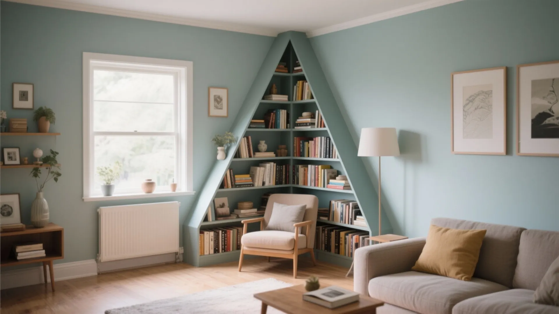 9. Corner Fit Bookshelves