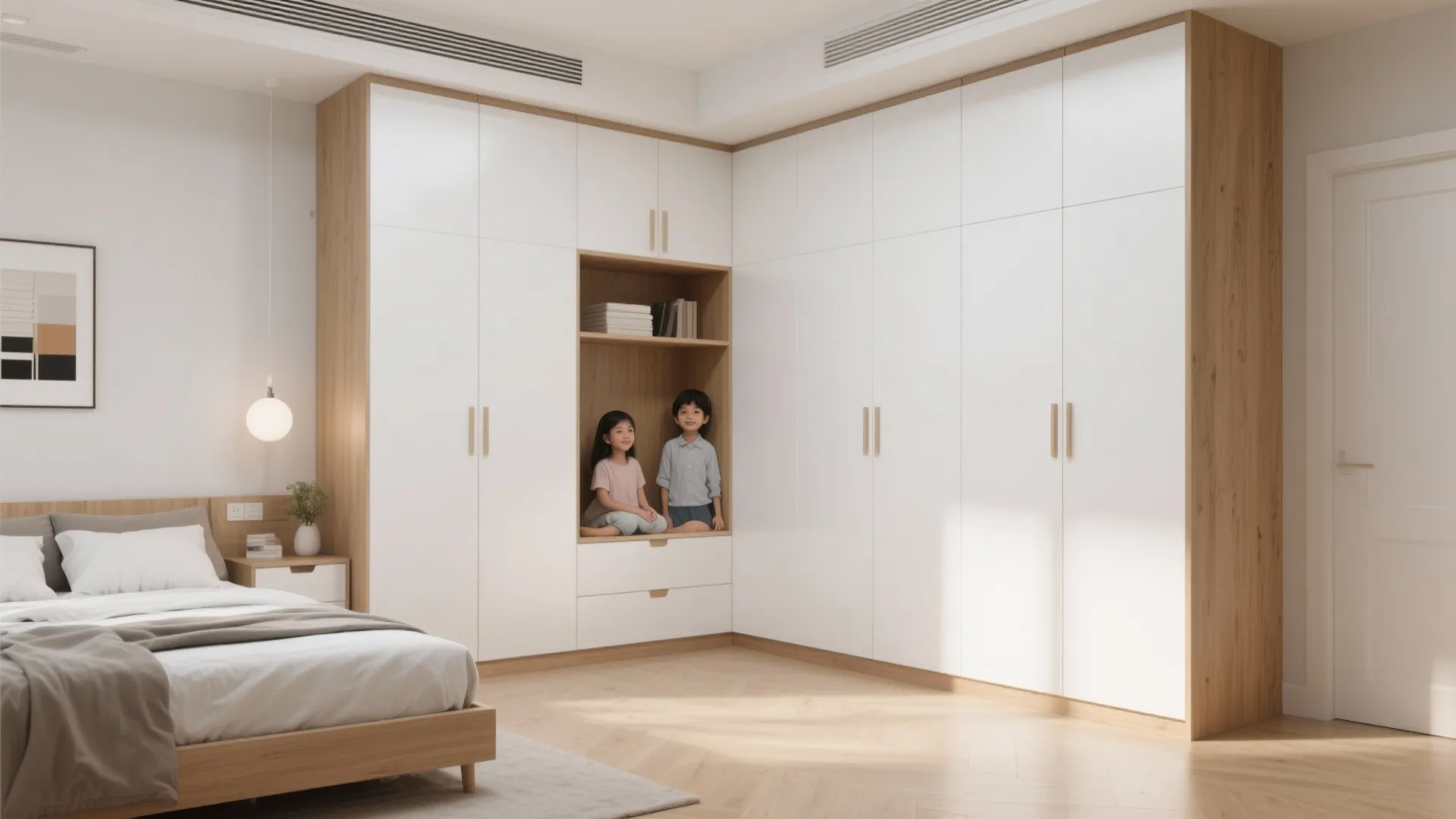 Corner Fitted Wall Almirah