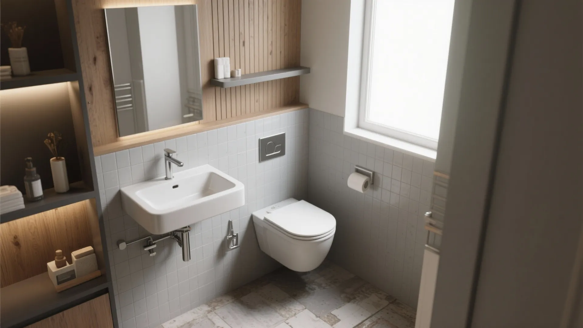 2. Use corner or compact fixtures