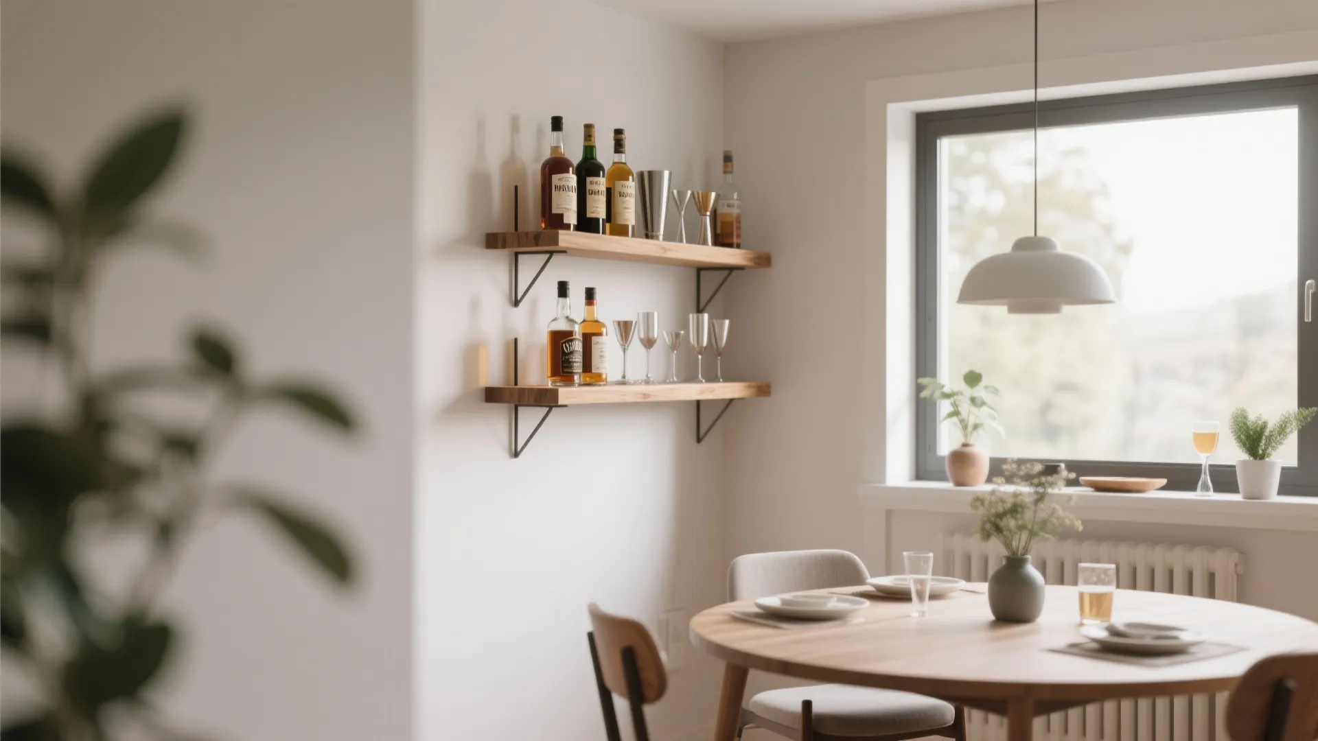 3. Corner Floating Shelves