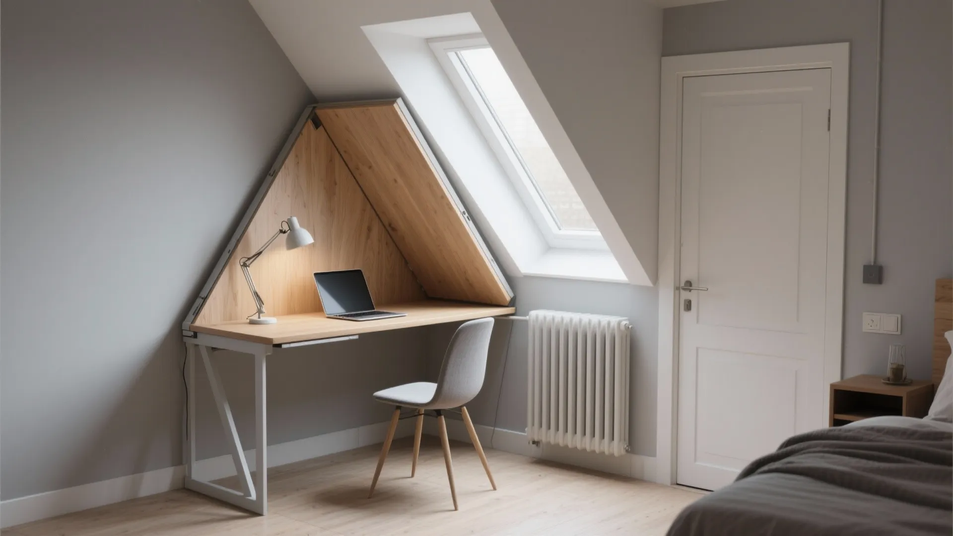 3. Corner foldaway workstation (make corners useful)