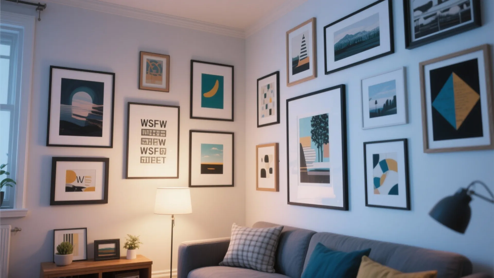 6. Gallery Wall That Wraps the Corner