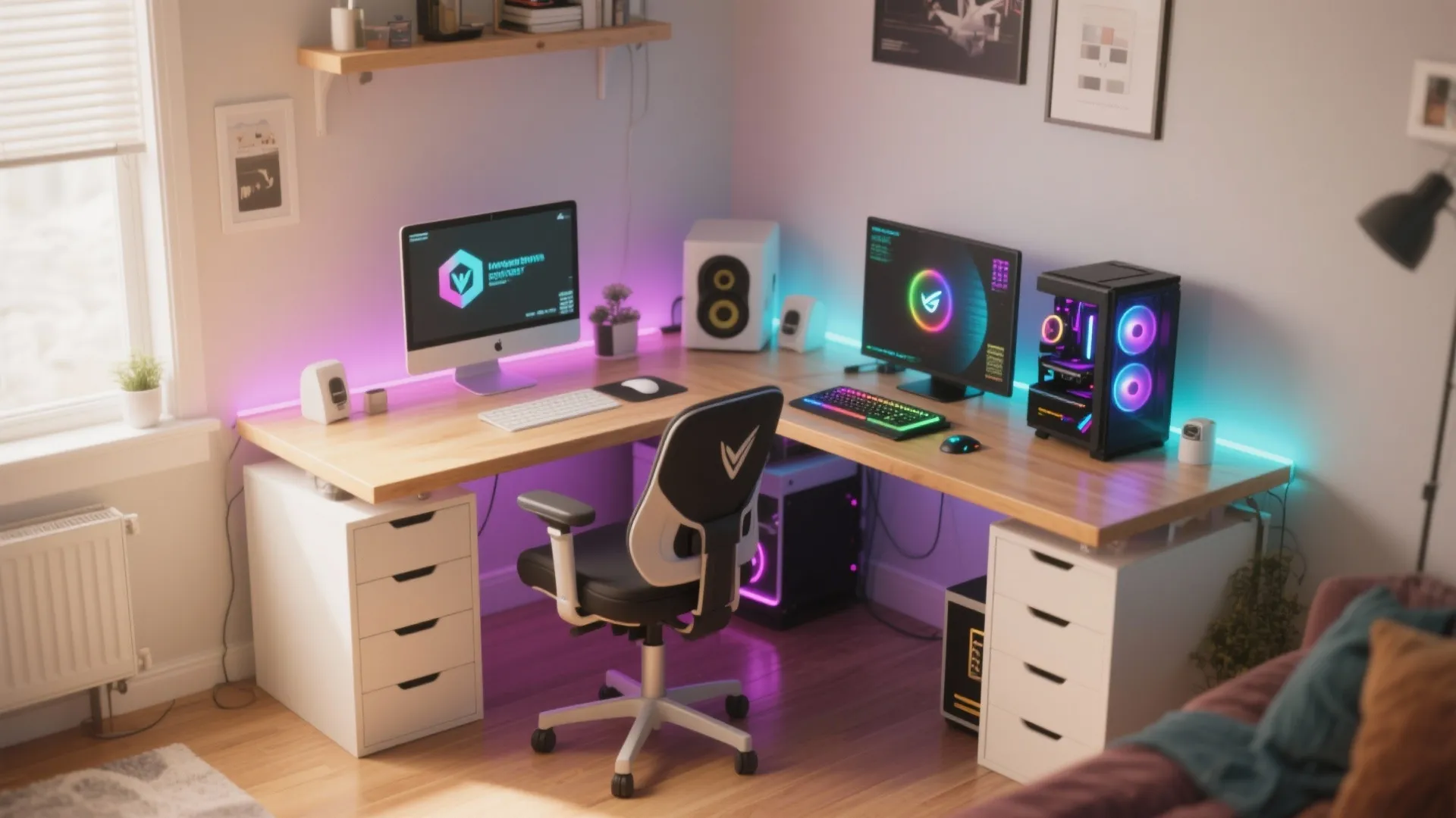 10. Compact Corner Gaming Nook