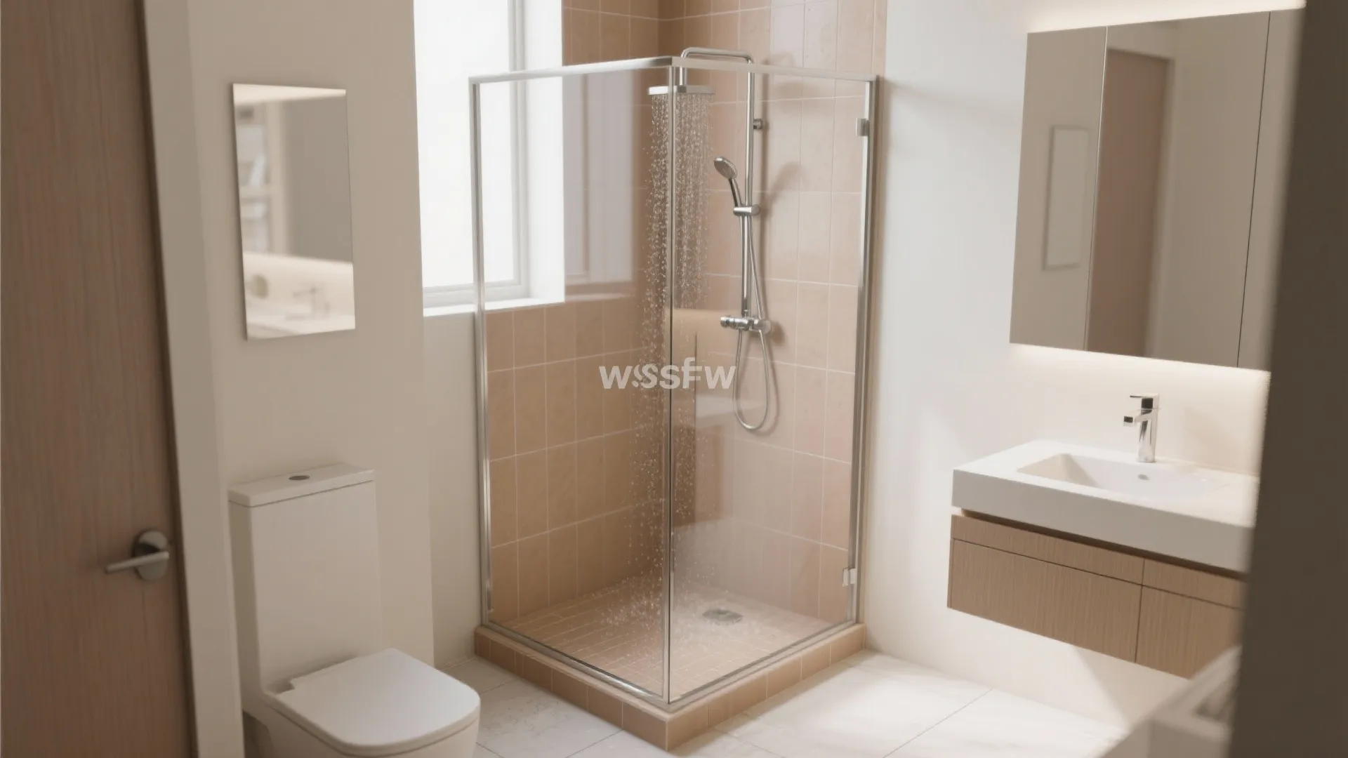 1. Single glass panel, corner wet zone