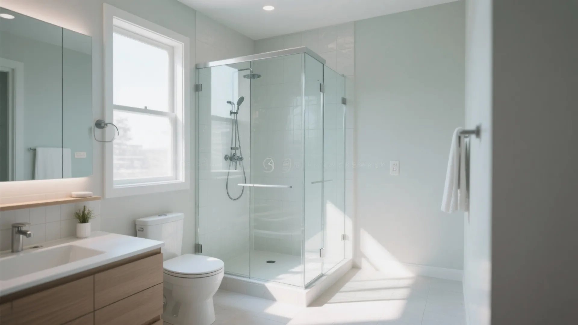 2. Corner Shower With Glass Enclosure