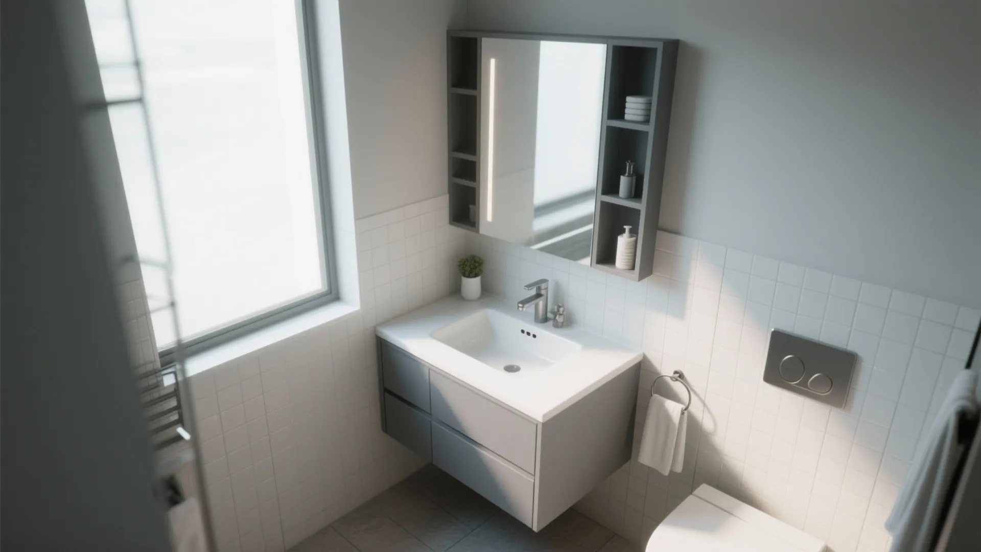 7. Compact Corner Vanities