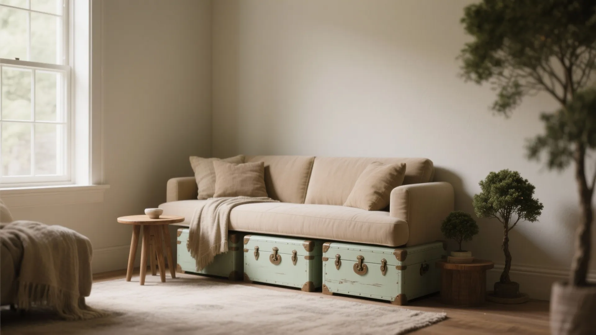 2. Corner Grove: Paint only where furniture meets the wall