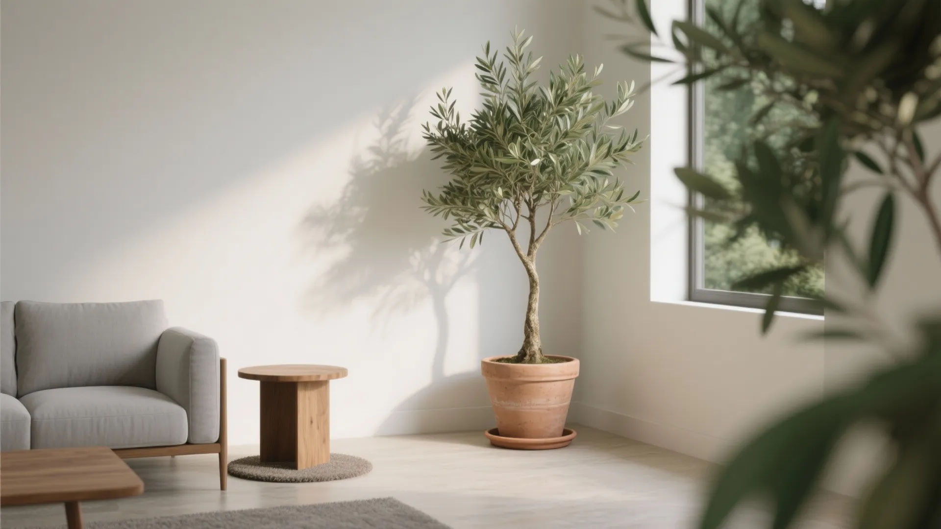 A Statement Indoor Tree in a Cozy Corner
