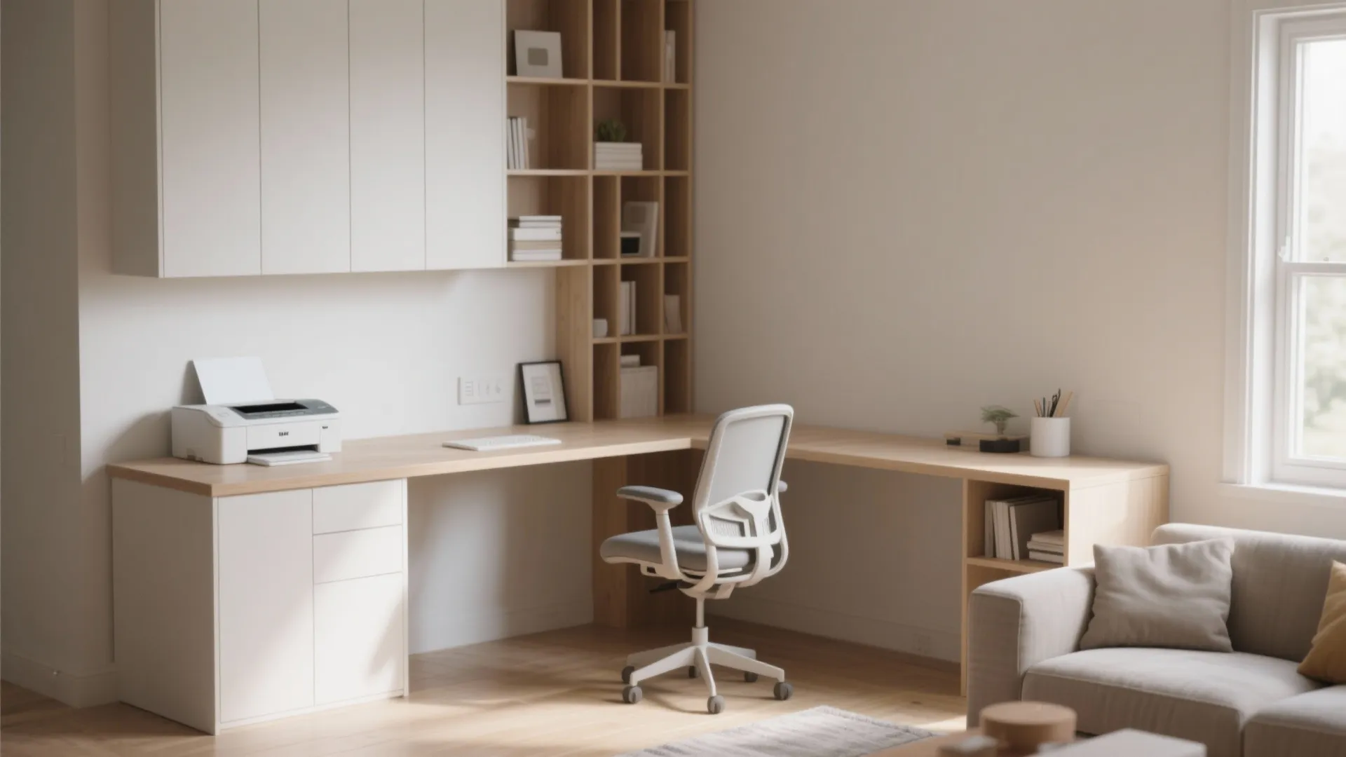 Corner L-Shaped Desk Integration