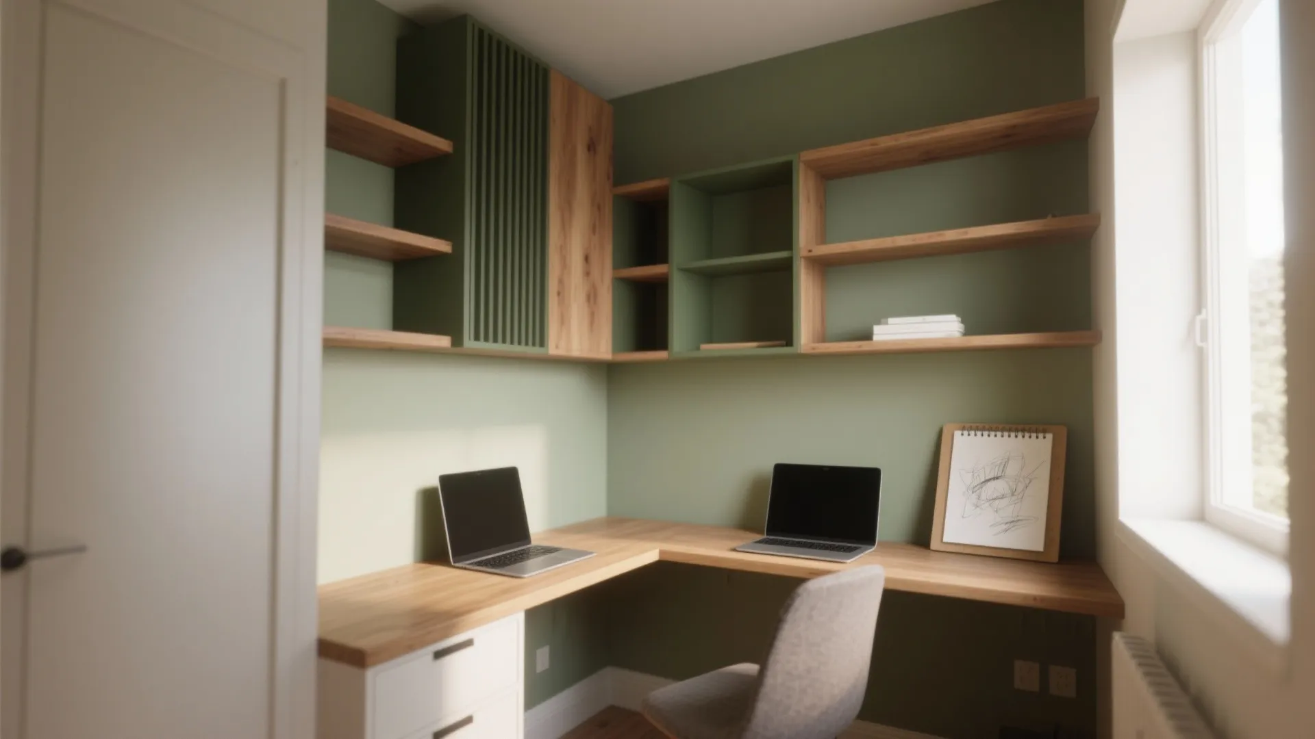 3) Corner L-desk that maximizes depth