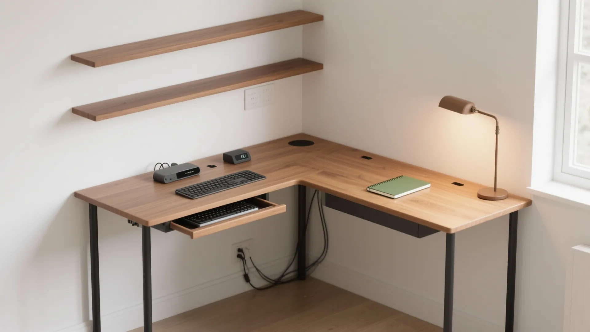 1) Corner or L-shaped Desk to Unlock Flow