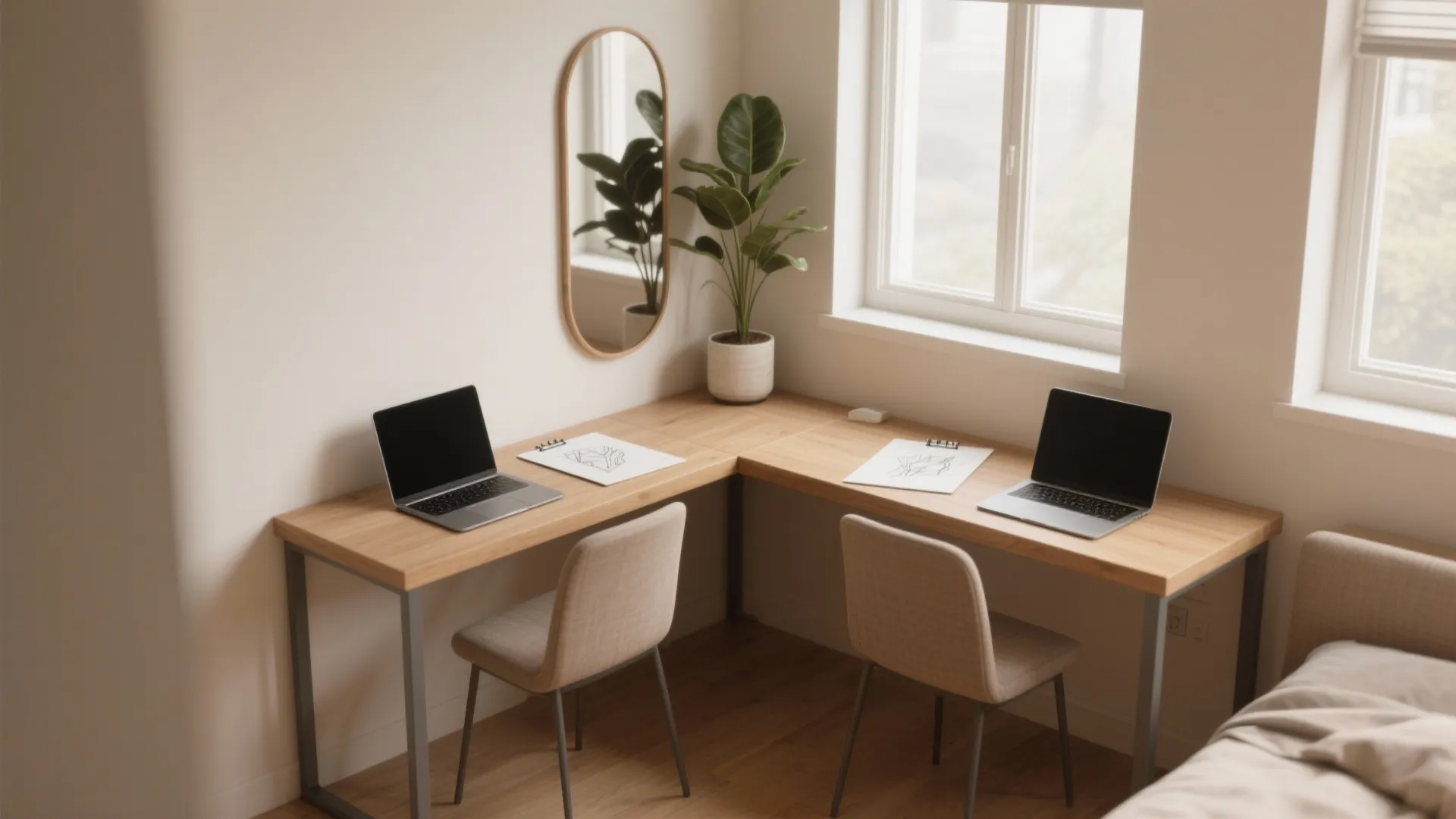 4. Corner L-shaped mini desk