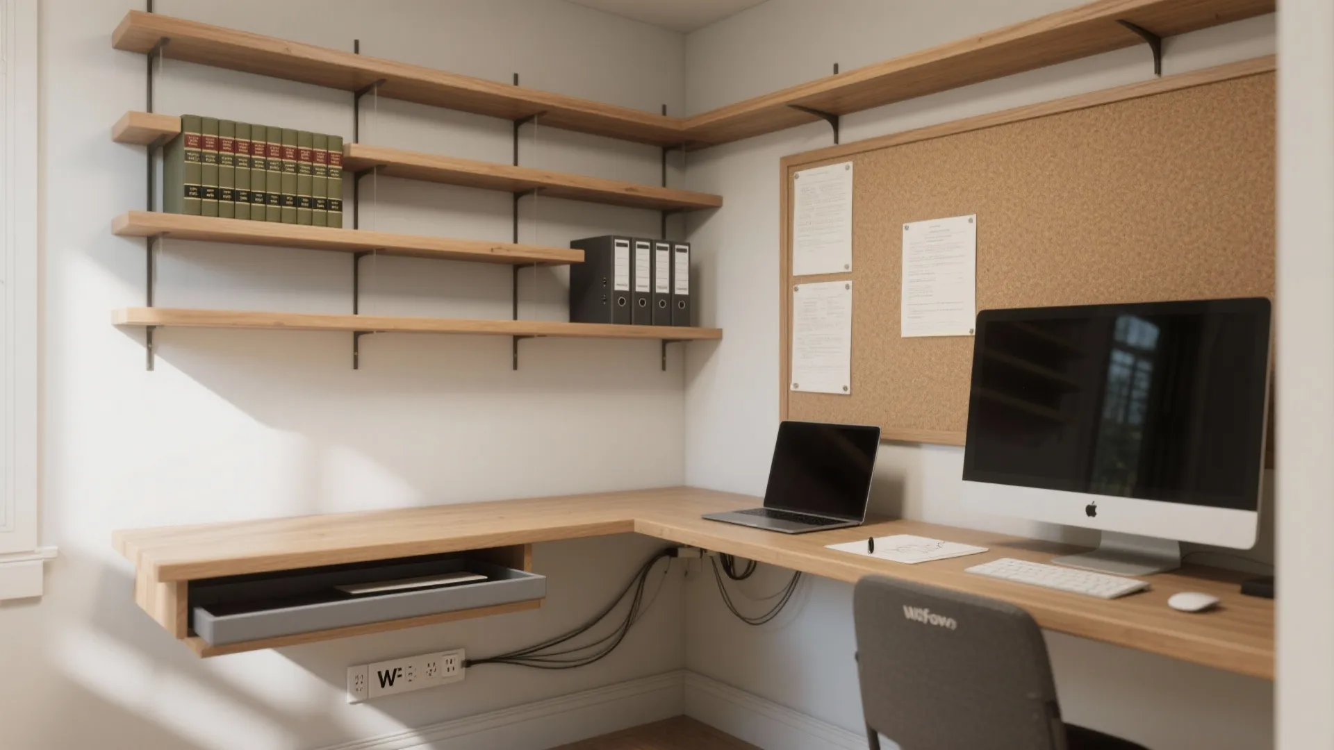 Corner Command: An L-Shaped Desk With Vertical Storage