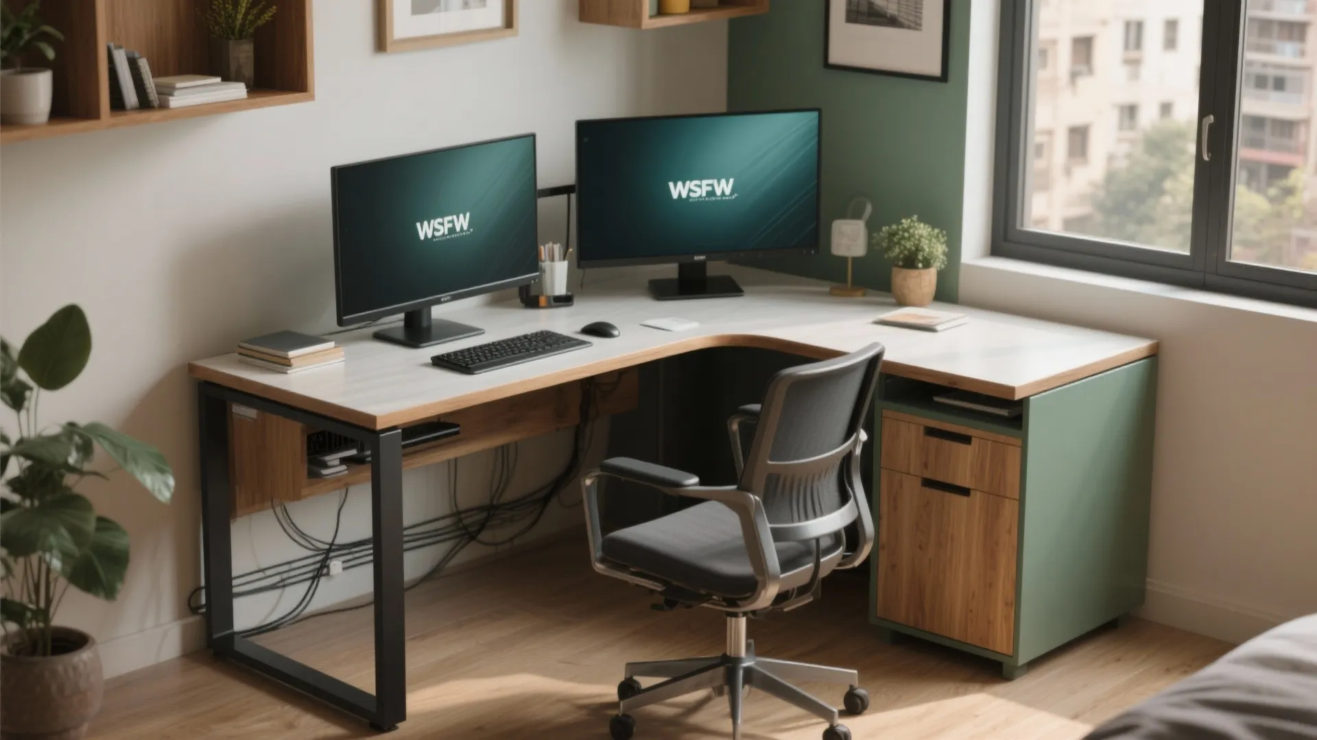 Corner Command: L-Shaped Desk That Works Hard