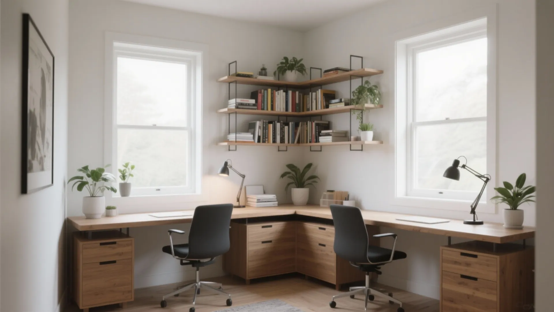 Corner L-Desks to Maximize Natural Light
