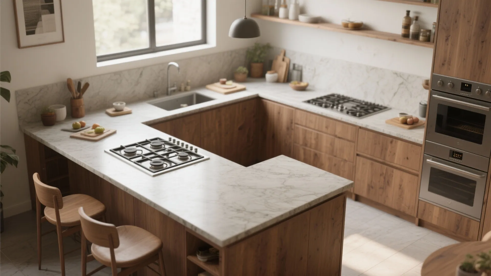 4. Corner island with L-shaped cook surface