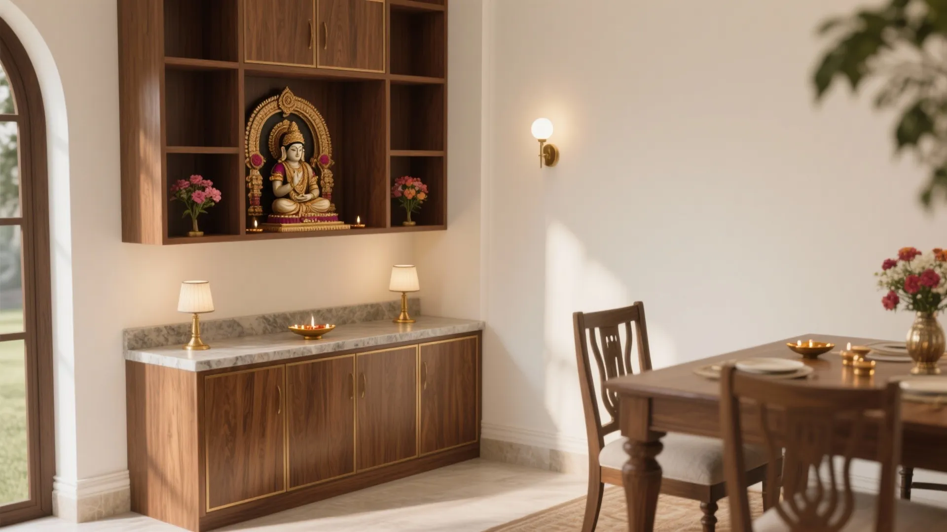 Corner L-Unit with Layered Storage