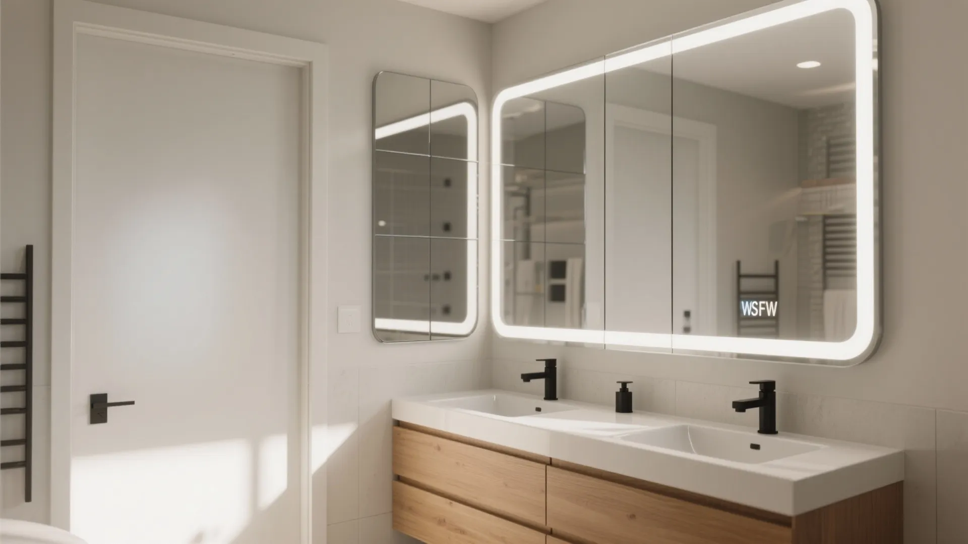 Corner or L-Shaped Mirror Cabinet (Use the “Dead” Space)