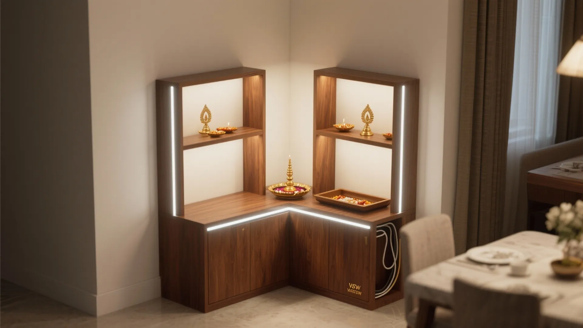 Corner or L-Shaped Niche to Maximize Dead Space