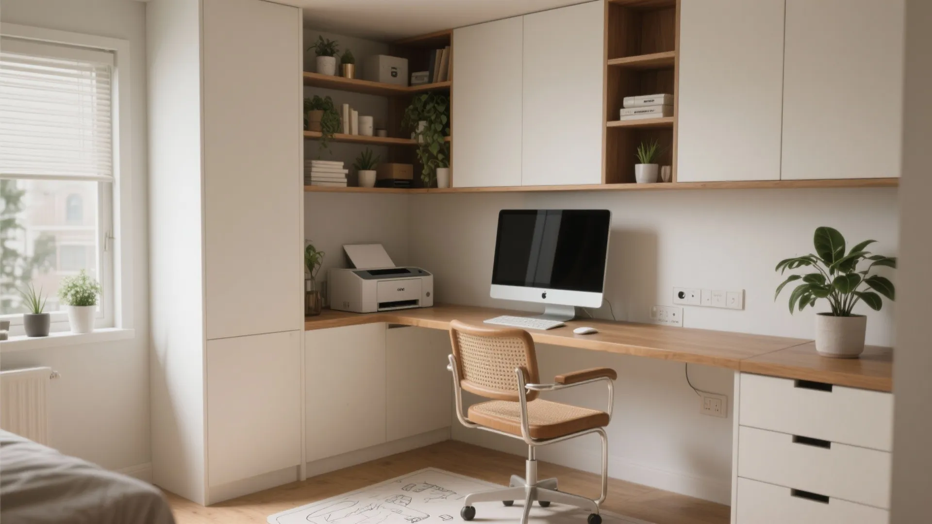 3. Corner L-Shaped Nook with Vertical Storage