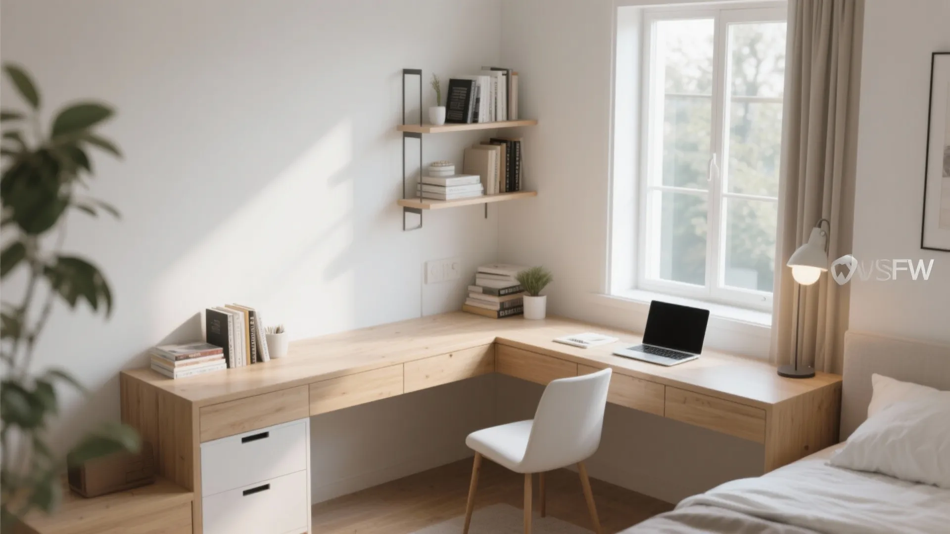 Corner-Fitting L-Shaped Desk