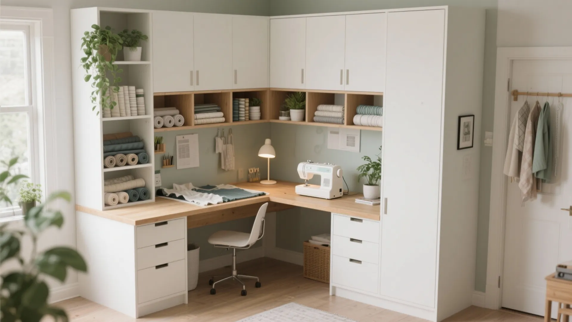 3. Corner L-shaped table with storage