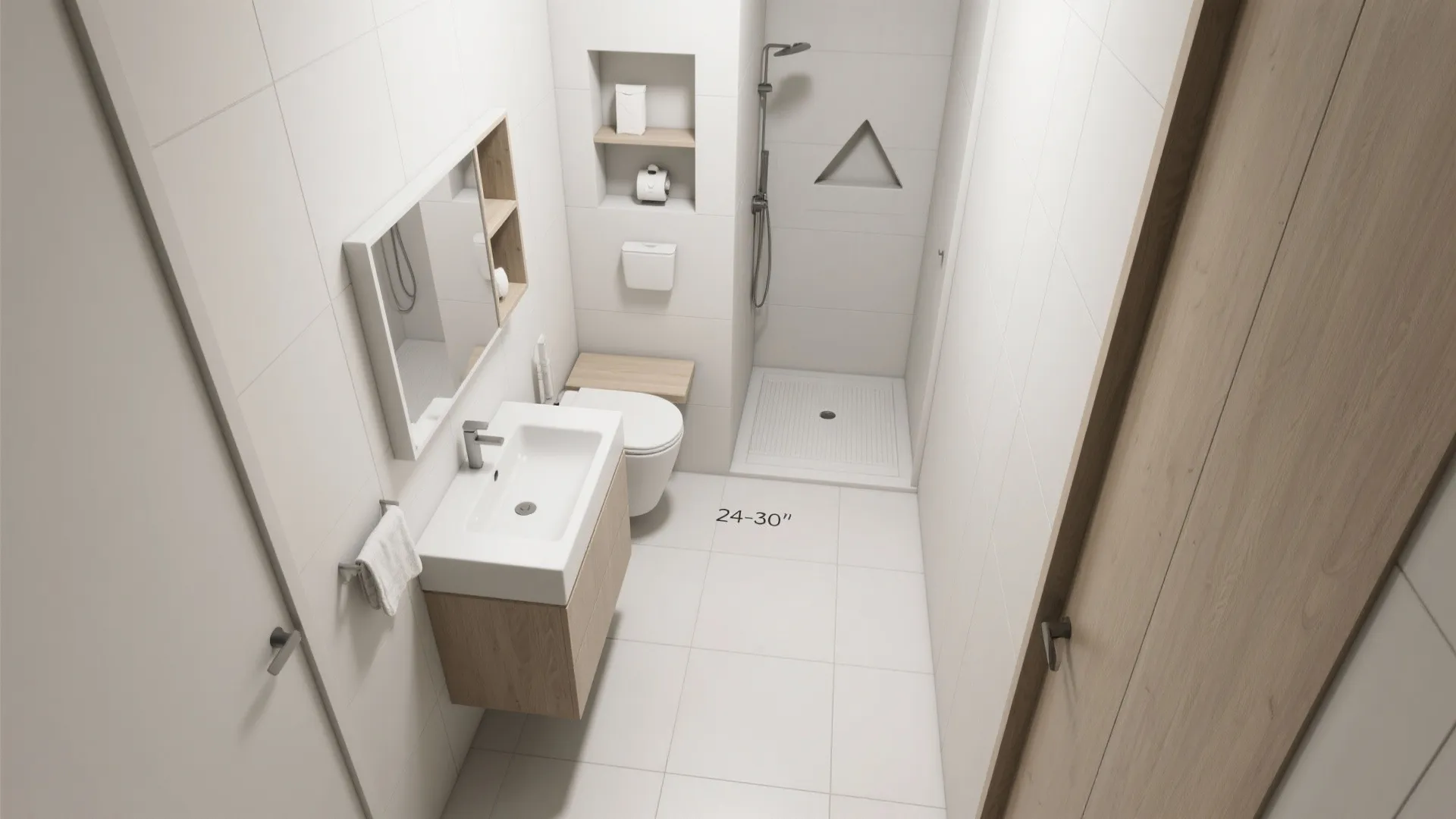 Corner Strategy: L-Shaped Fixture Zones + Built-In Niches